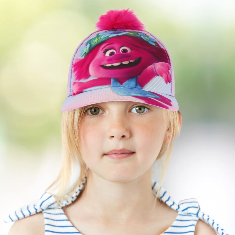 DreamWorks girls Kids Hat for Ages 4-7, Trolls Baseball Cap, Purple, 4-7 Years US - Image 2